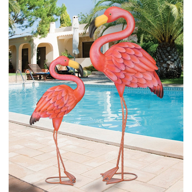 Statues de jardin 33 po Flamingo Decor, Orienté vers le côté droit