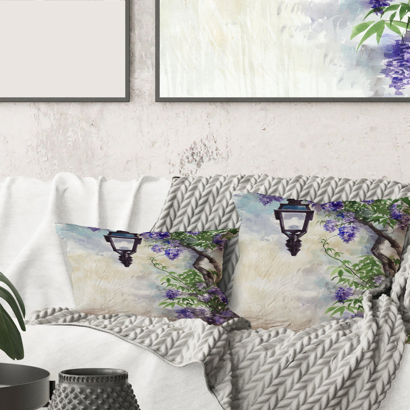 Floral Throw Pillow, 16" x 16"