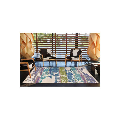 Tapis décoratif moderne bleu pastel