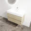 Armoire de salle de bain 36 po. Lavabo en résine et 2 tiroirs à fermeture en douceur. Agencement de couleurs chêne. Style moderne. Fabrication en contreplaqué. Rails de tiroir à extension lisse. Support de meuble-lavabo mural à fixation fonctionnelle. Lavabo, finition.-11137636-11137634