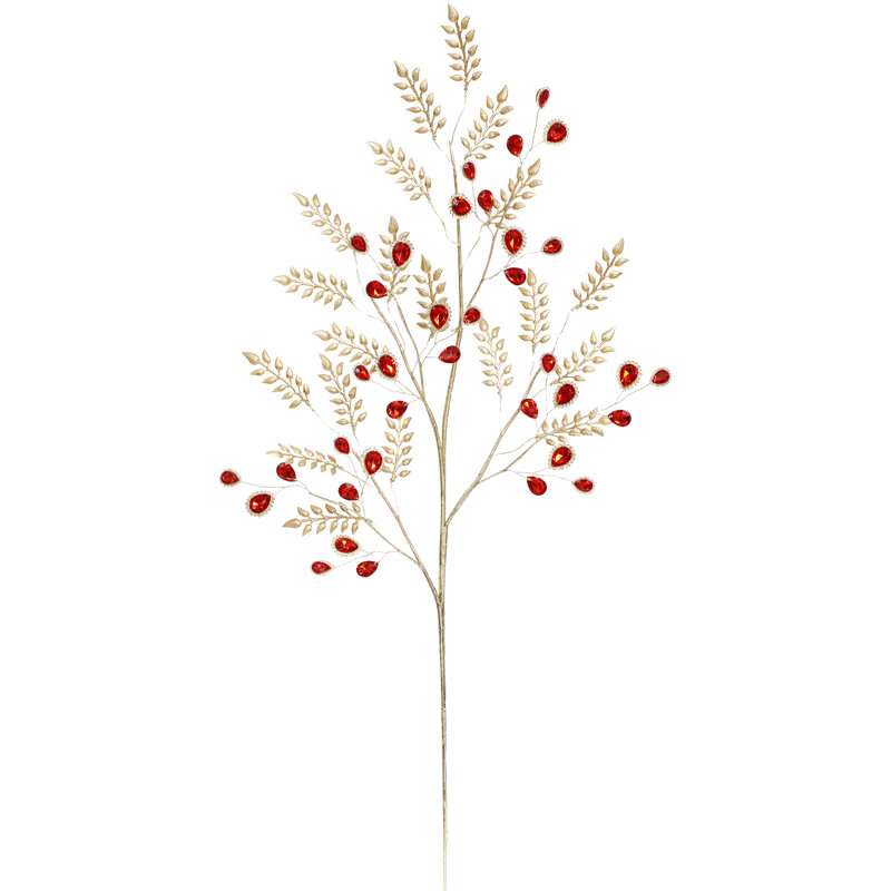 Leaf Ruby Teardrop Spray - 32 Inches Set Of 6