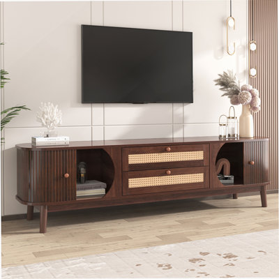 Meuble télé avec 2 tiroirs, console multimédia pour téléviseur de 75 po ou moins