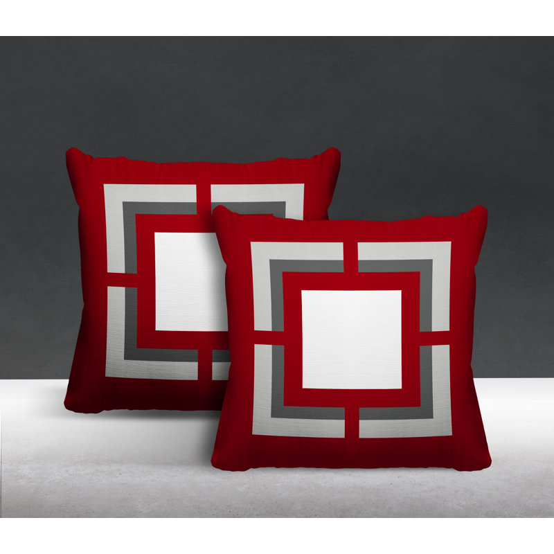  Coussin intérieur / extérieur, L 19 po x H 19 po, Rouge