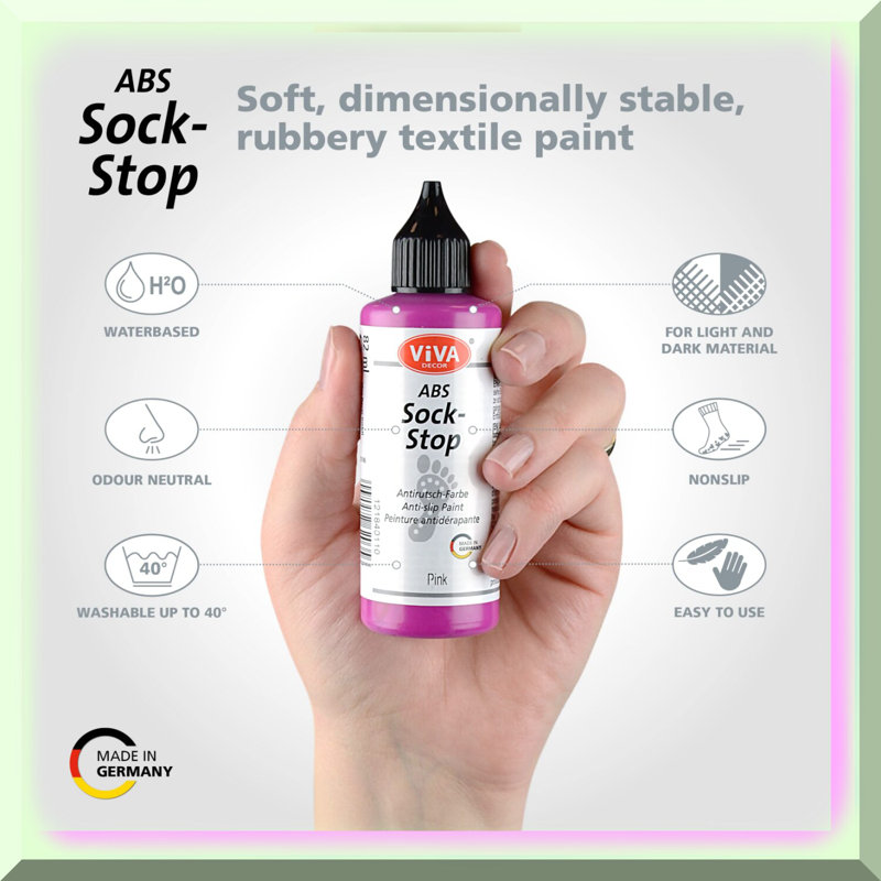 Pink Fabric Paint for Non-Slip Socks and Surfaces