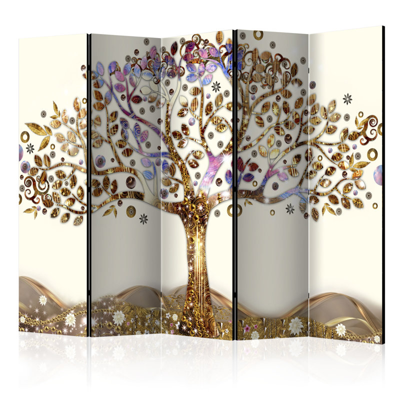 Arias 172cm H Solid Wood Folding Room Divider, 5