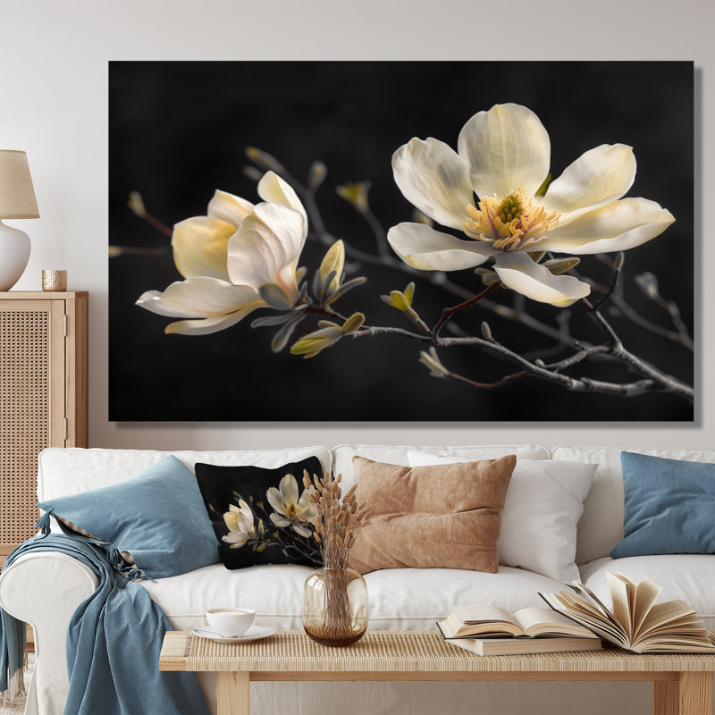 Décoration murale Rodriguez - Magnolias, Toile tendue, H 40 po x l 60 po