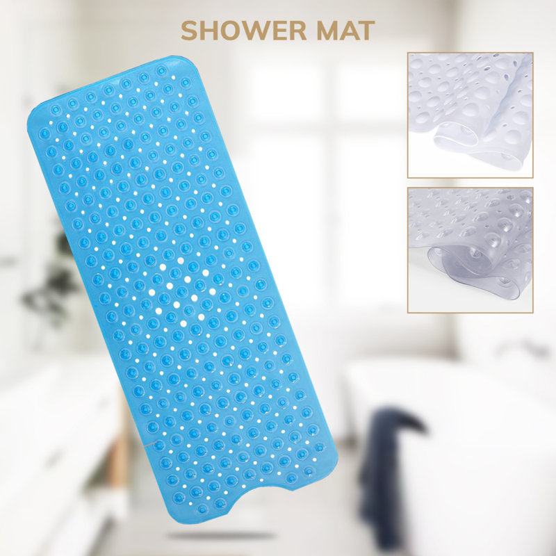 Hrachuhi Rectangle Non-Slip Bath Mat, Light Blue, 40" W