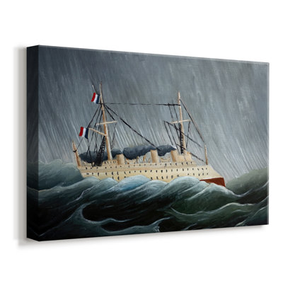 Un bateau dans une tempête (Navire dans la tempête) -Henri Rousseau-Toile tendue avec châssis-c. 1899