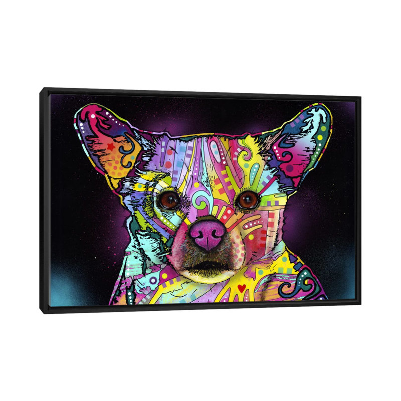 «Cheemix» par Dean Russo - Estampe numérique sur toile tendue avec châssis, H 18 po x l 26 po x P 1,5 po, Cadre noir