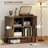 Dark Gray Solid Wood Double Doors Wall Cabinet With 2 Adjustable Shelves For Versatile Storage In Kitchen, Bathroom, And Laundry