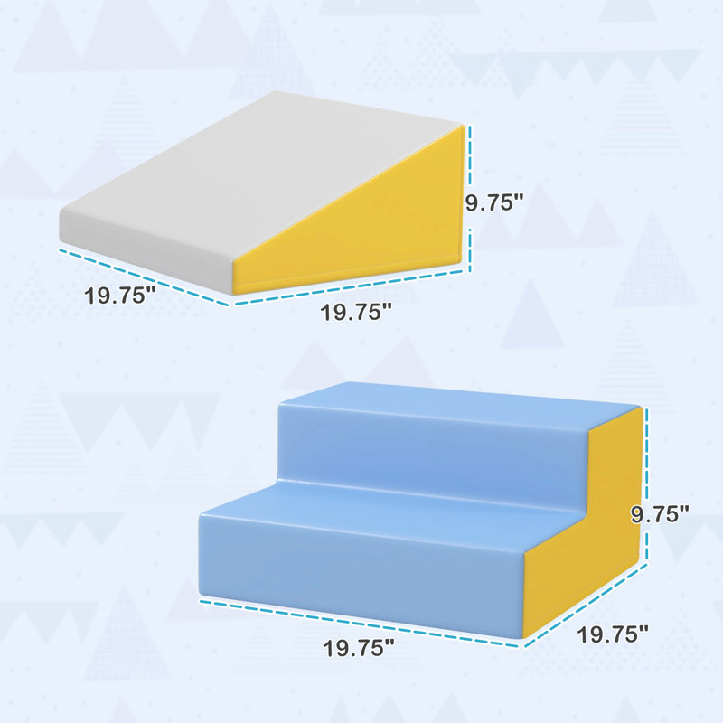 Mousse souple pour 12 à 36 mois avec rampe d'escalade, rampe et glissade en cuir de phtalate, haute densité, facile à nettoyer, aucun assemblage requis.