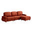 Canapé modulaire confortable modulaire en chenille orange foncé de 111 pouces