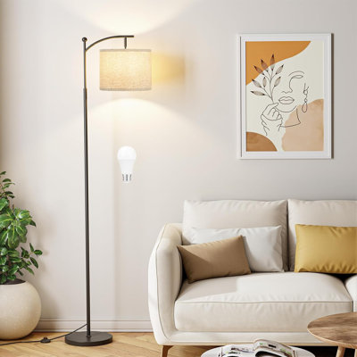 60" Floor Lamp With Adjustable Shade & 3 Color Temperatures For Living Room, Bedroom, Office