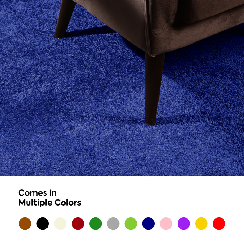Modern Plush Pet and Kids Friendly Solid Color Neon Blue Area Rugs, Stain & Fade Resistance, Perfect for Living Room, Dining Room, Bedroom, Playroom and Kidsroom, Event, Wedding, Amberlie Rug