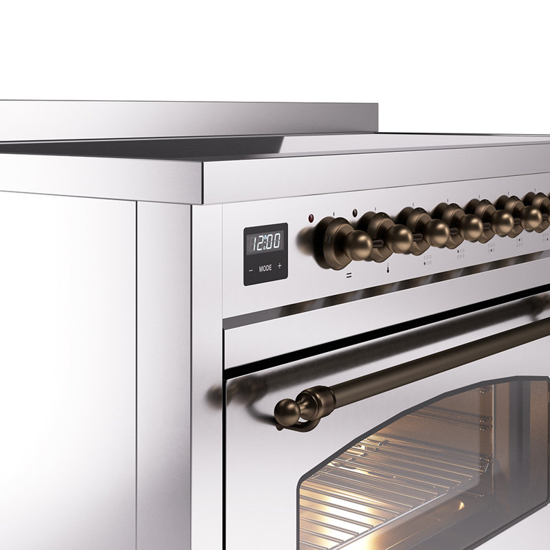 Cuisinière à induction 48 pouces avec 6 éléments à induction ILVE Nostalgie II Series (porte en verre)