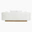 Canapé en sherpa moderne et contemporain de 92,5 po avec base en bois massif à finition dorée et 4 coussins assortis inclus Jindra