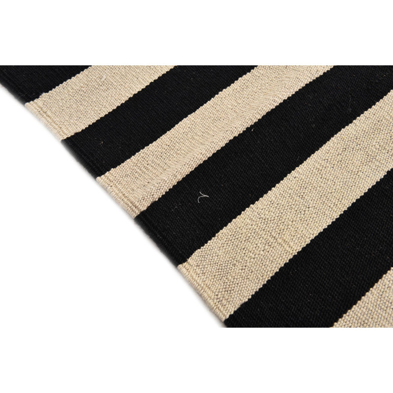 Tapis noir et blanc 3x5 Ponce