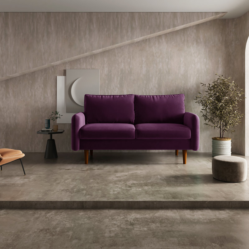 Causeuse Anacapa, Velours aubergine