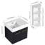 Meuble-lavabo mural avec lavabo et support de rangement, bassin gauche en résine à bords épais, ensemble KD-115922414
