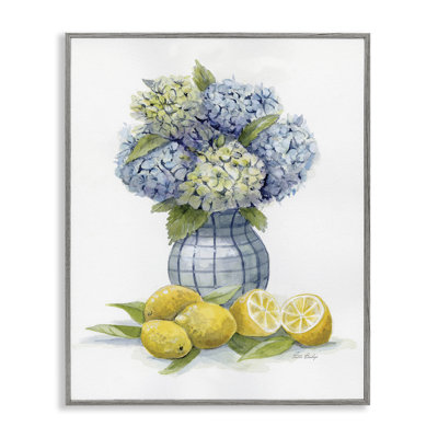 Hydrangées et grappe de citron, estampe numérique, design par Patti Bishop