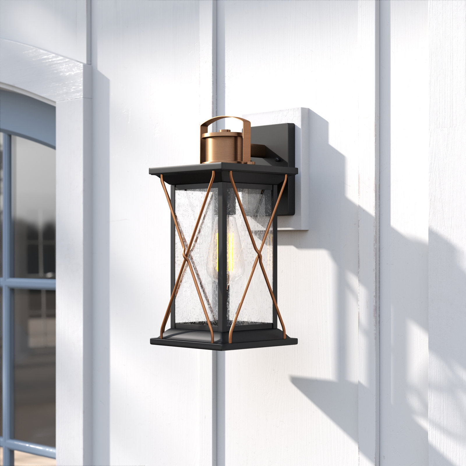 Inanna Single Light Outdoor Wall Light, Antique Bronze, 19" H x 9.12" W x 10" D