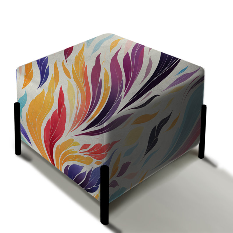 Rêves fantaisistes mauves et bleus - repose-pieds carré Ikat