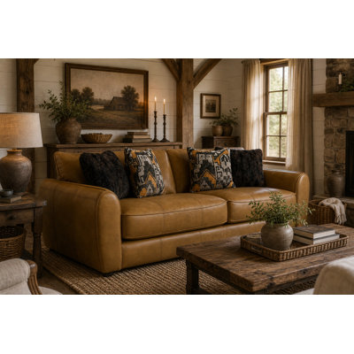 Dazia 91" Italian Leather Sofa