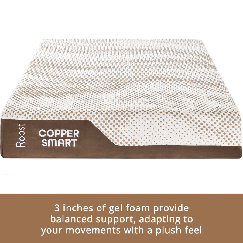 Roost 14-Inch Copper Smart Thermic Gel Memory Foam Hybrid Mattress, Twin