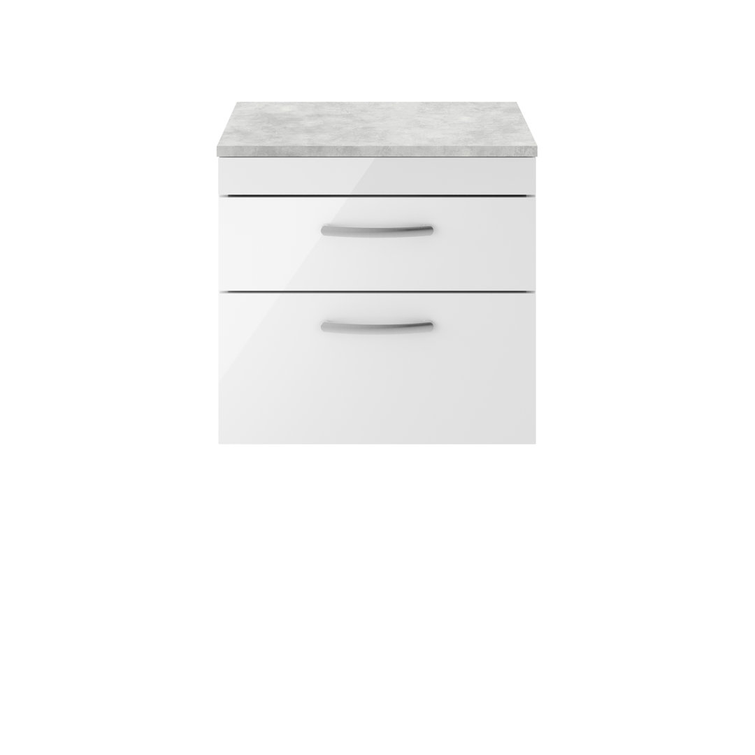 600Mm Wall Hung Vanity With Grey Worktop