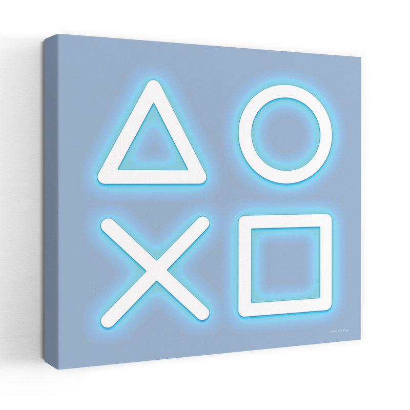 Art rétro de la console avec des jeux pour enfants, H 24 po x l 24 po