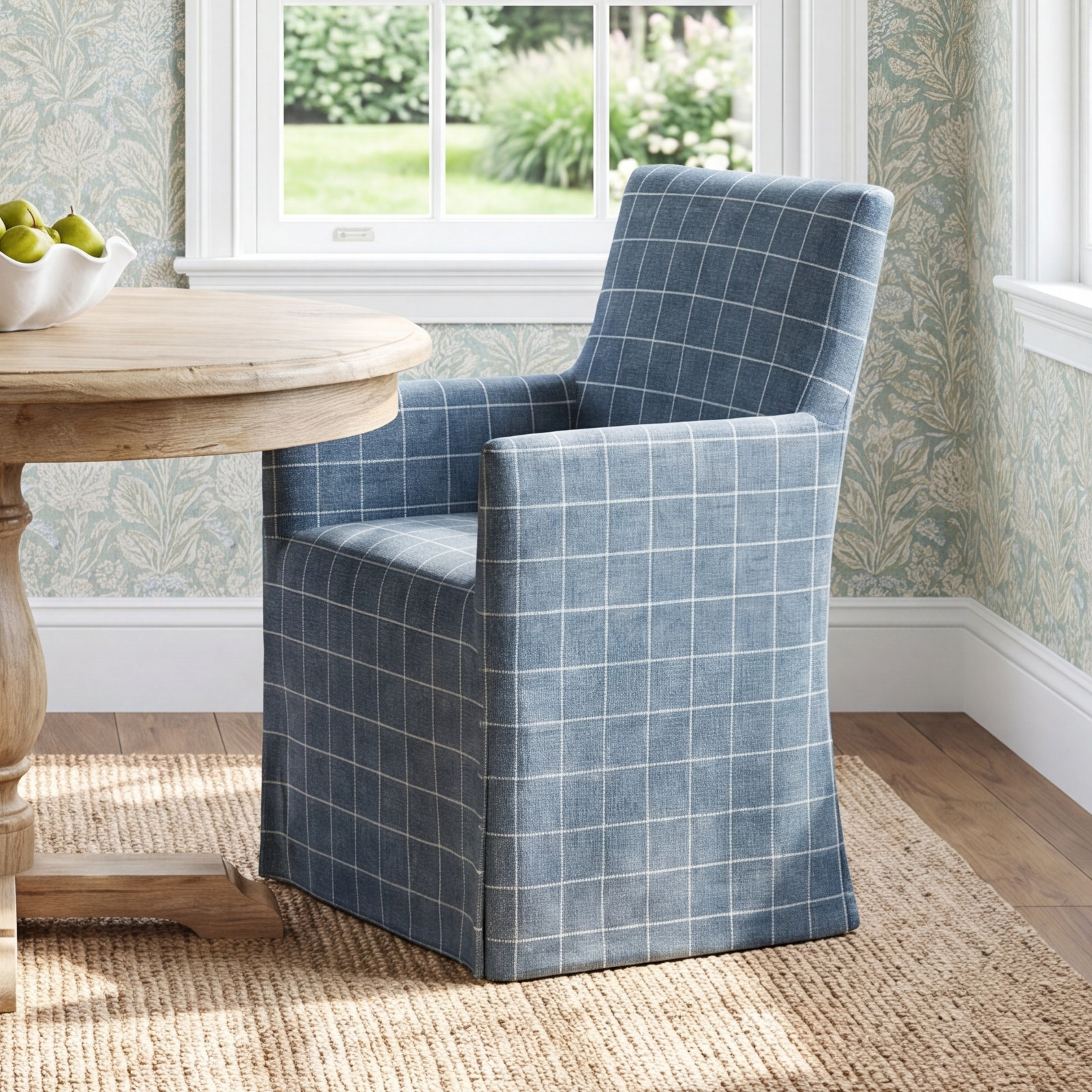 Silvia Armchair, Prep Stripe Blue