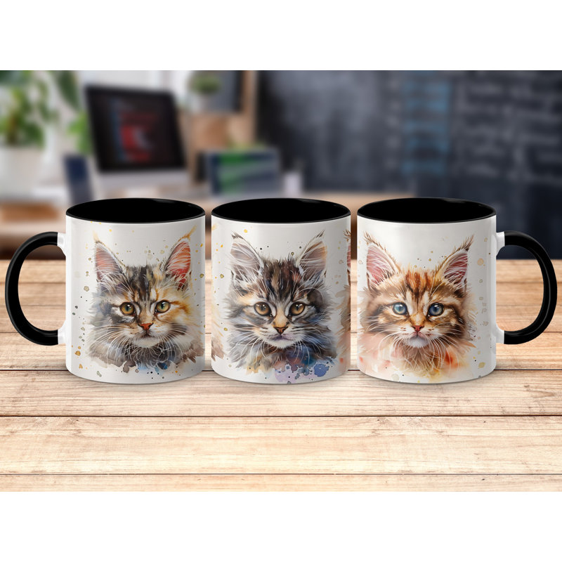 Ceramic Coffee Mug, Black, 4