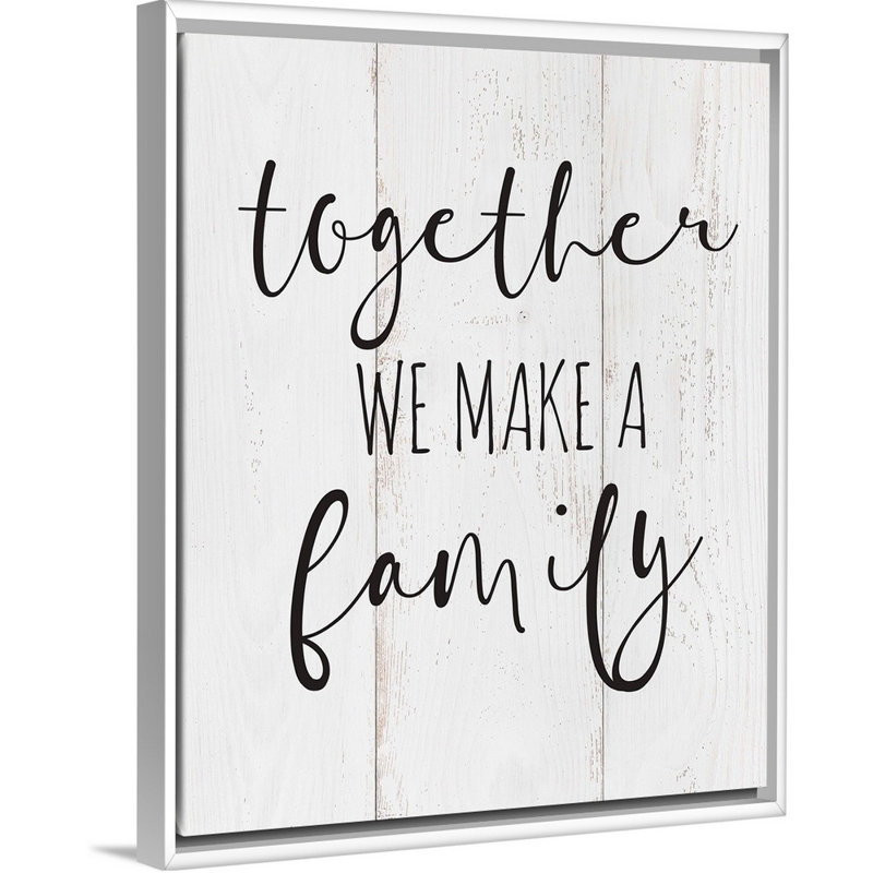 «Family Quotes - Together», reproduction sur toile, H 16 po x l 13 po x P 1,75 po, Cadre flottant blanc