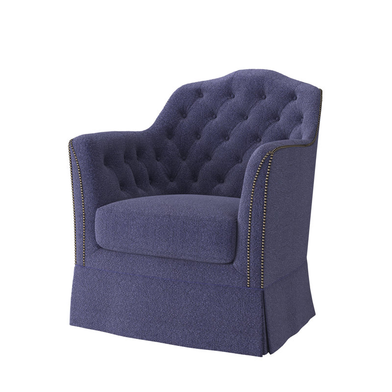 Fauteuil d'appoint Catriona, Hanover Twilight (tissu performance) 1354-94, Laiton rétro petit