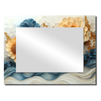 Dreamscape Dancing parmi les Zinnias II - art mural miroir floral - imprimé sur métal