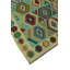 Tapis vert clair / jaune / rouge en laine noué à la main de conception unique 8 pi 3 po x 11 pi 6 po Jaleya