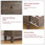 Commode classique à 6 tiroirs, grande commode en bois avec pieds fuselés, finition café clair rétro, armoire de rangement robuste pour la chambre à coucher et le salon, gris clair-1164603488