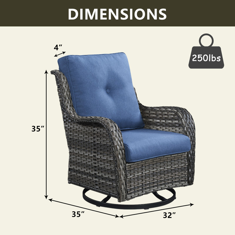 Chaise de patio avec coussins Tonry, gris, Gris clair