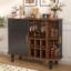 Armoire à boissons cannelée pour boissons alcoolisées et café avec 6 porte-bouteilles et 3 porte-verres-2082032568