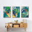 Impression tropicale encadrée sur toile 3 pièces-91886868-91886870