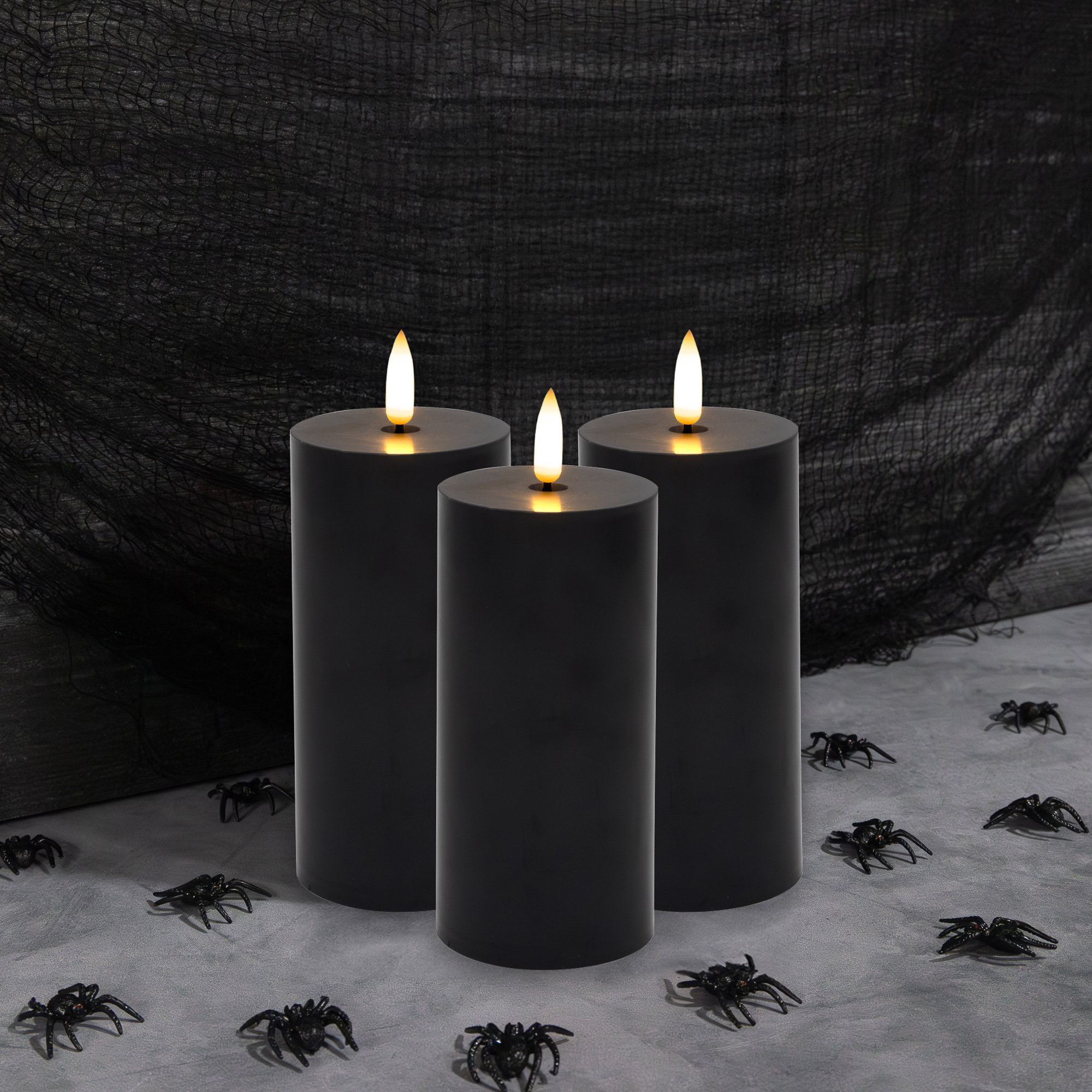 Ebern Designs Unscented Flameless Pillar Candle with Plastic Holder ...