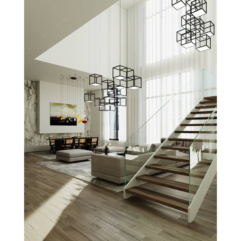 Cubix 12 - Light LED Chandelier, 6