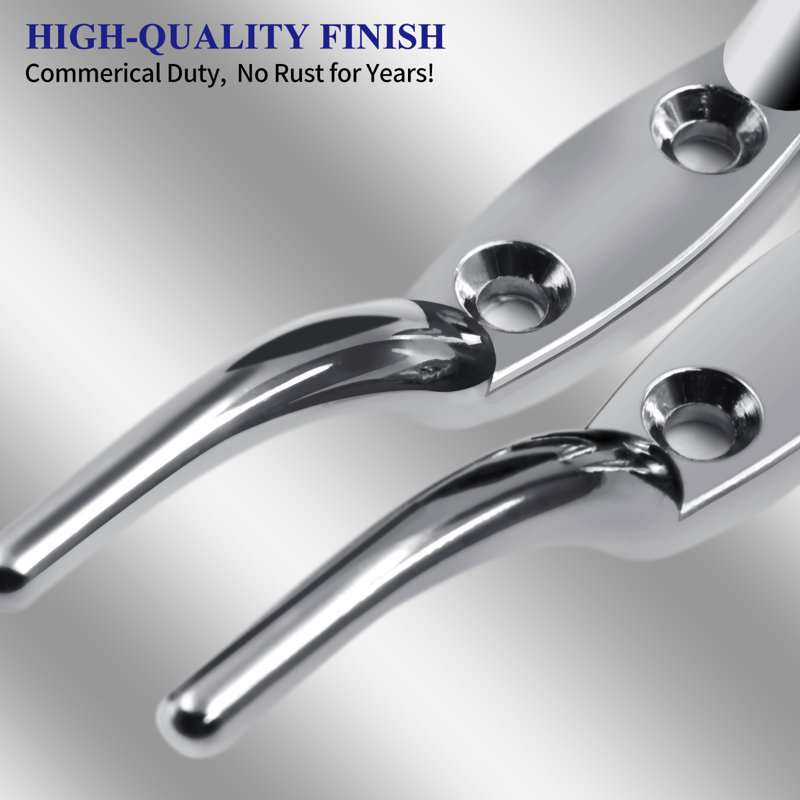 Silver Zinc Alloy Flagpole Cleat Hook Set with Screws