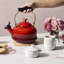 Le Creuset Enamel On Steel Whistling Kettle 1.7 Qt Cerise Light Gold Heart Knob-1638489526