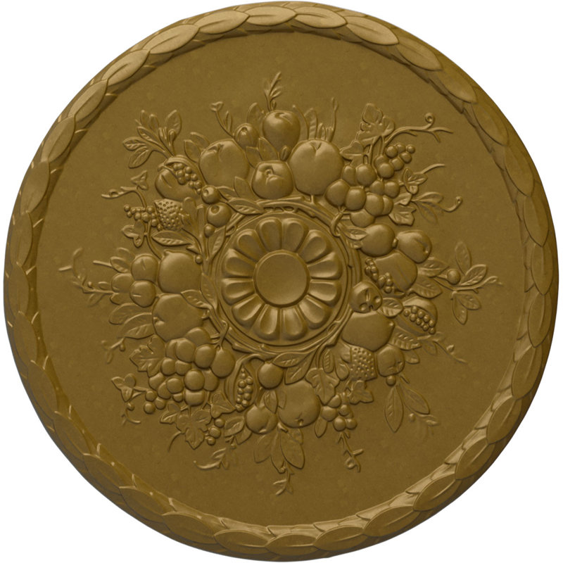 Médaillon de plafond Endurathane Anthony Harvest, DO 22 1/2 po x P 1 1/4 po (pour auvents jusqu'à 2 1/8 po), finition dorée peinte à la main
