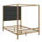 Contemporary Metal Four-Poster Bed Set Featuring Linen Upholstered Headboard-404071924-404071926