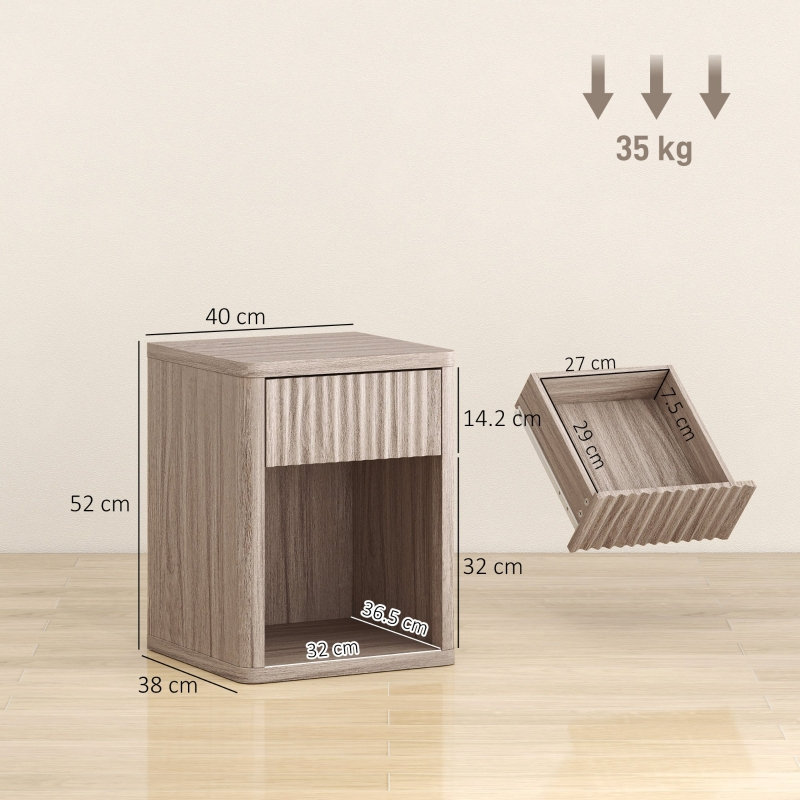 40 cm W Bedside Table