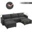 Canapé en U 108 po avec 2 repose-pieds, canapé modulaire convertible 5 places avec accoudoirs de rangement et porte-gobelets, canapé en chenille confortable avec sièges profonds pour le salon-1073064683