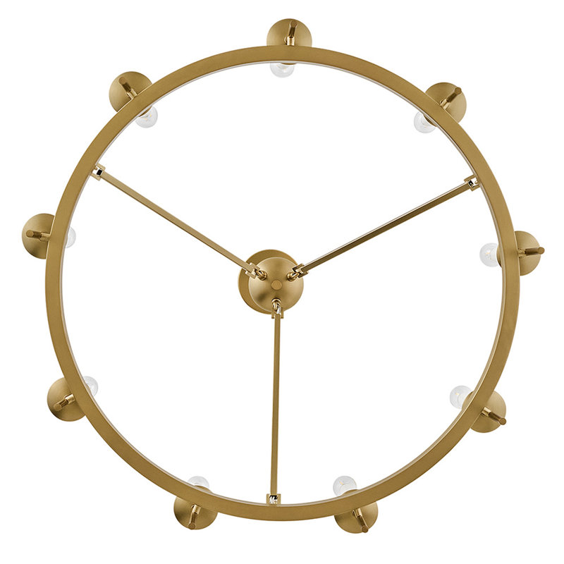 Copley 9-Light Chandelier, Lacquered Brass