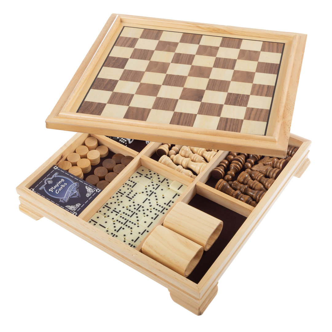 Trademark Games 4 Player Wood Multi-Game Trademark Games